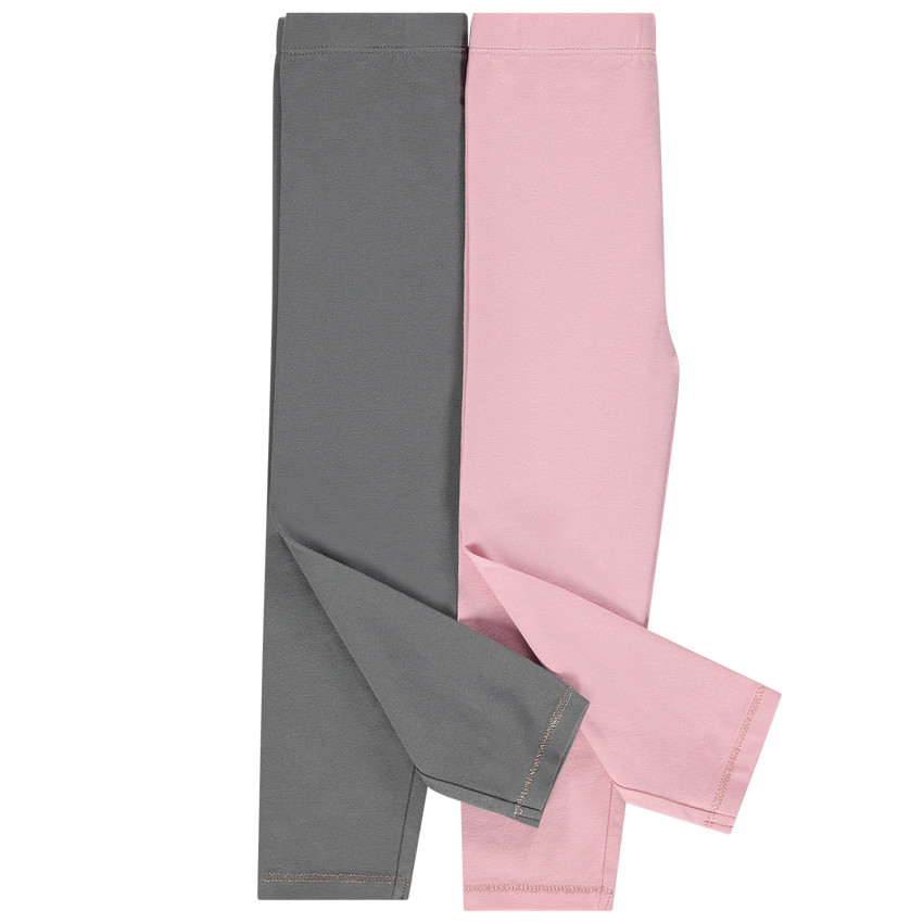 Lot de 2 leggings unis en coton bio 
