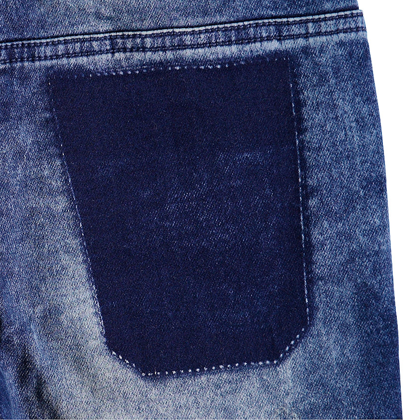 Junior - Jeans effet used et crinkle avec usures sur le devant 
