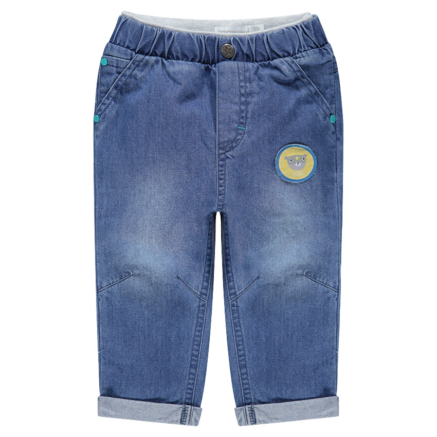 Pantalon en chambray avec badge ourson 