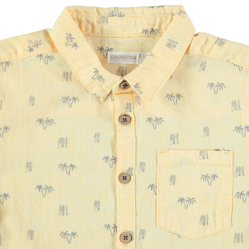 Chemise manches courtes imprimée palmiers all-Over 