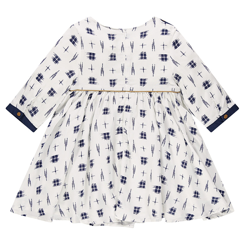 Robe fluide manches 3/4 imprimée fantaisie 