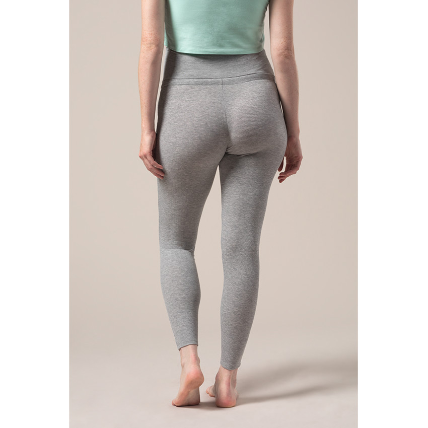 Pantalon de pyjama de grossesse en maille côtelée chinée 