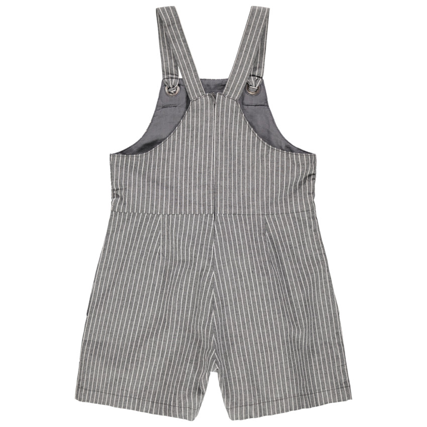 Salopette courte à rayures verticales détails Minnie Disney 
