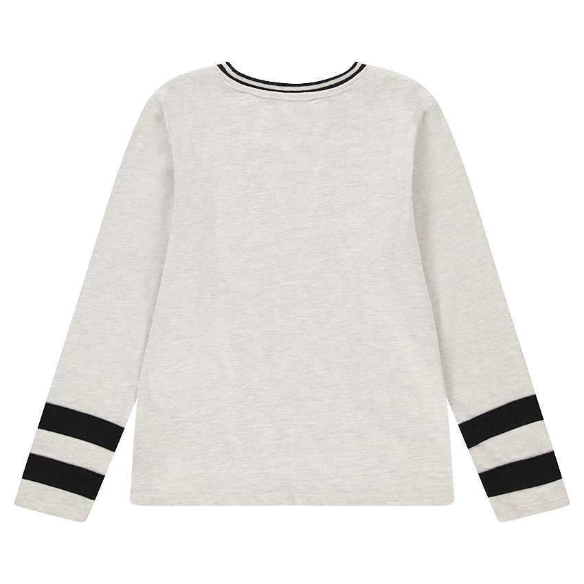 Junior - Tee-shirt manches longues en jersey avec print et col fantaisie 