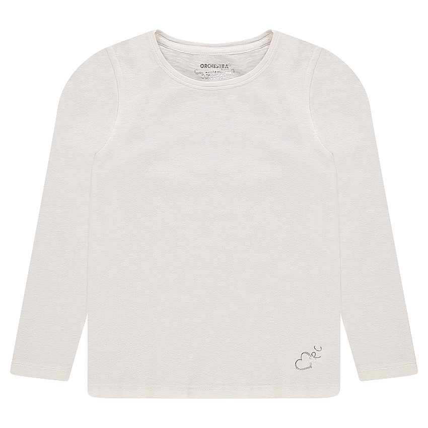 Tee-shirt manches longues en jersey avec logo argenté printé 
