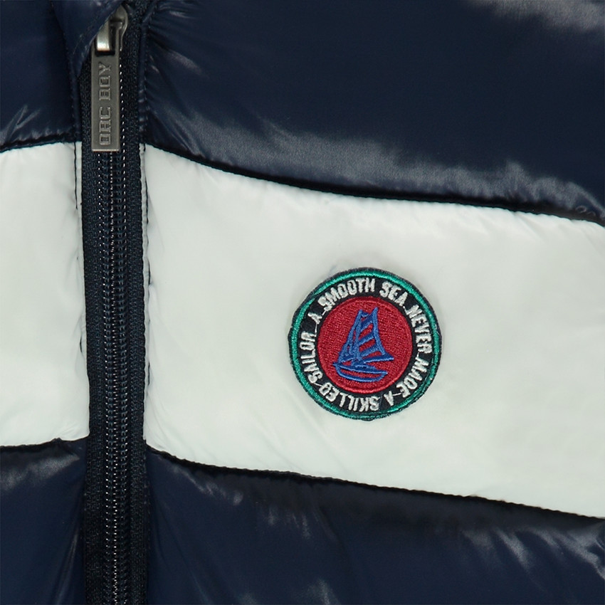 Doudoune légère avec bande contrastée et badge patché 