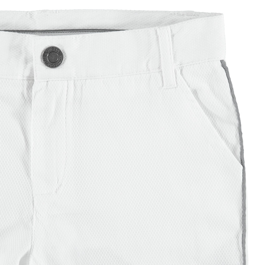 Pantalon blanc en coton fantaisie de cérémonie 
