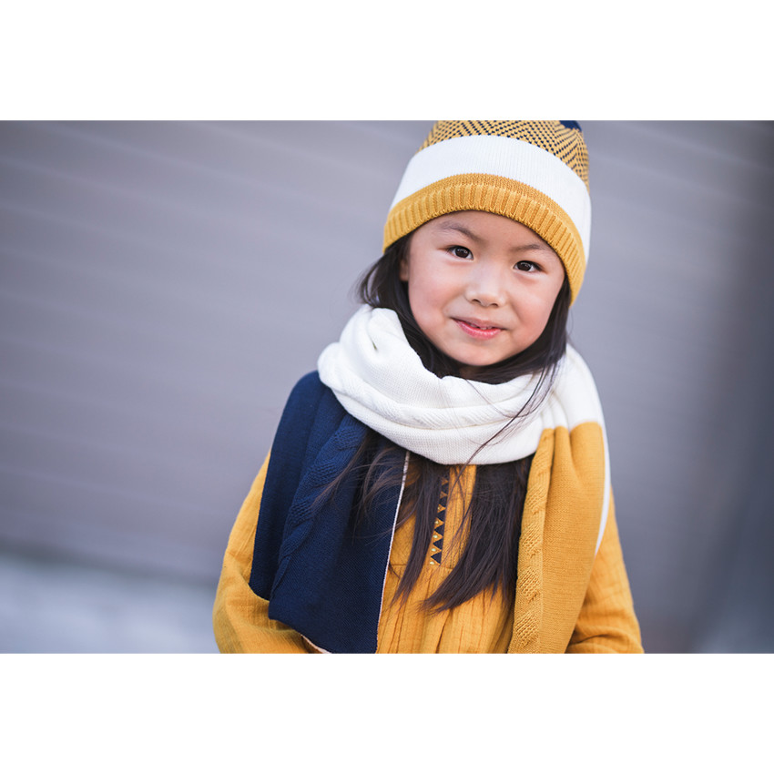 Ensemble bonnet et écharpe en tricot avec motifs jacquard 