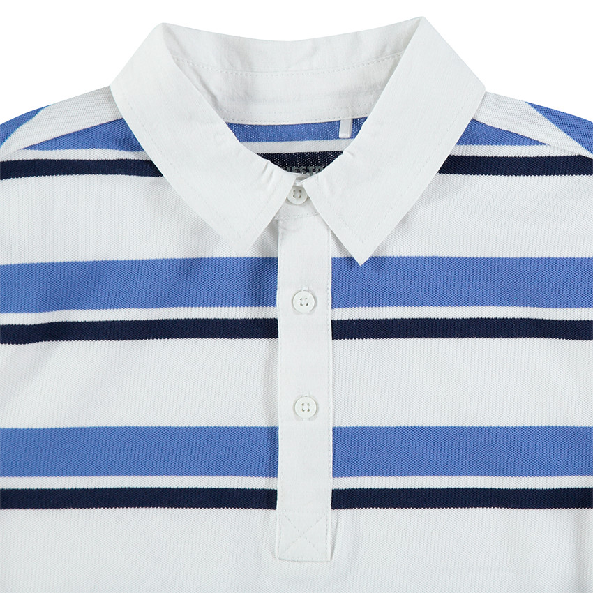 Junior - Polo manches courtes à rayures contrastées 