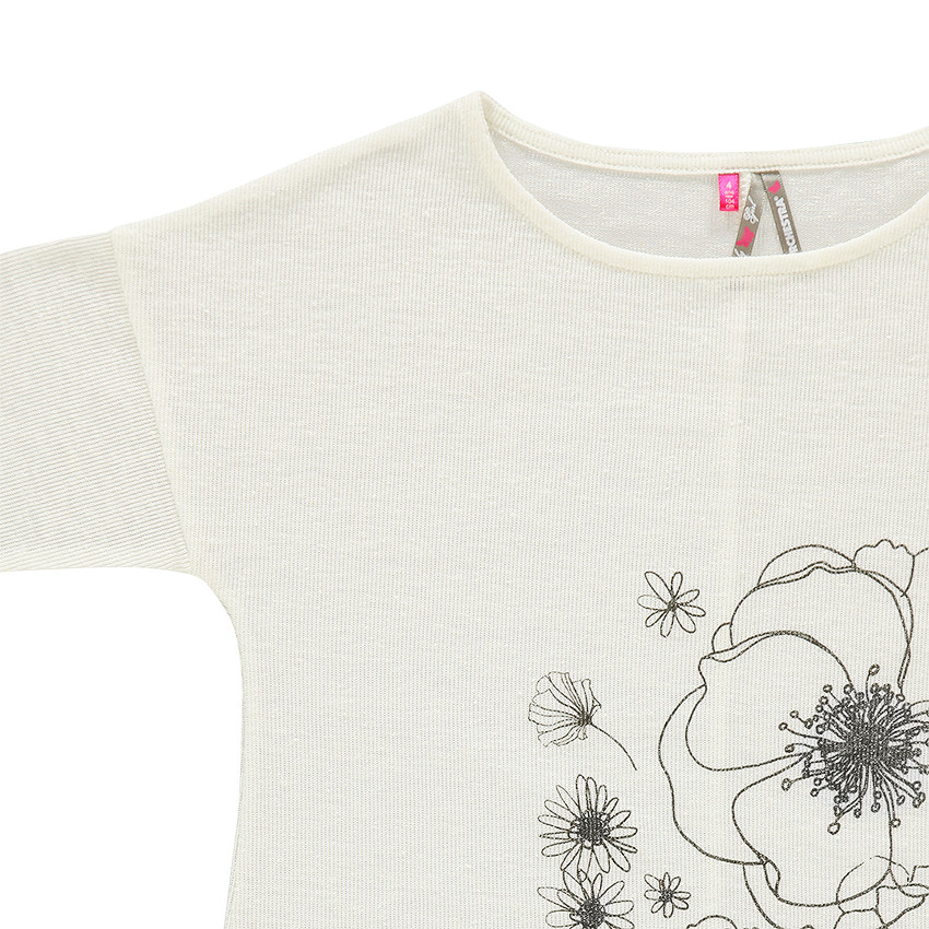 Tunique manches longues print fleurs 