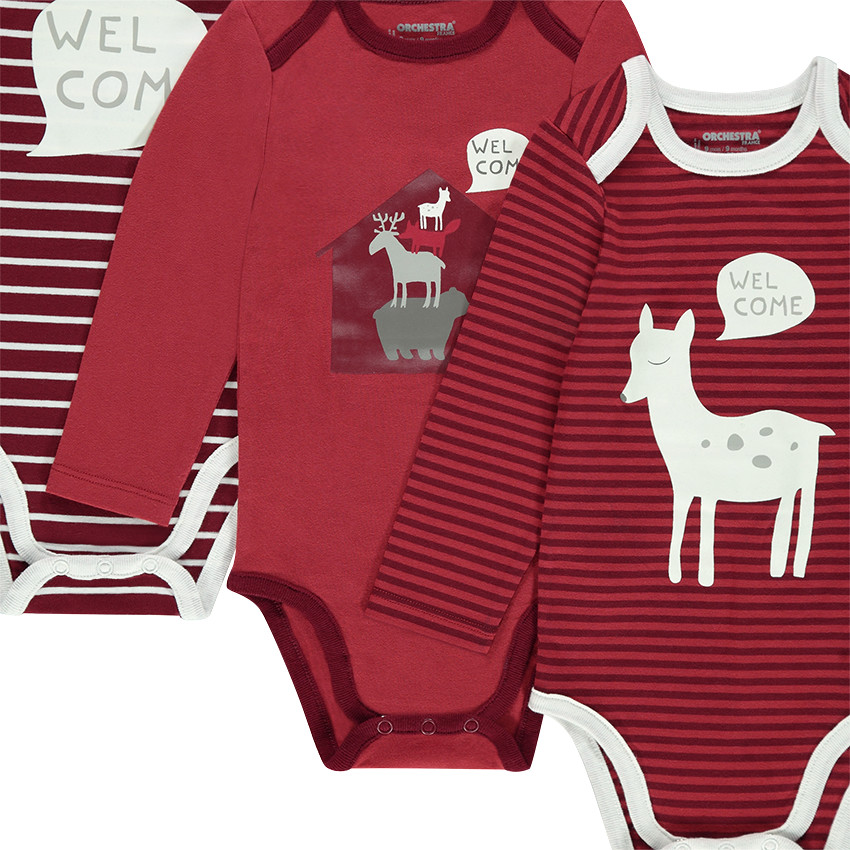 Lot de 7 bodies manches longues prints thème forêt 