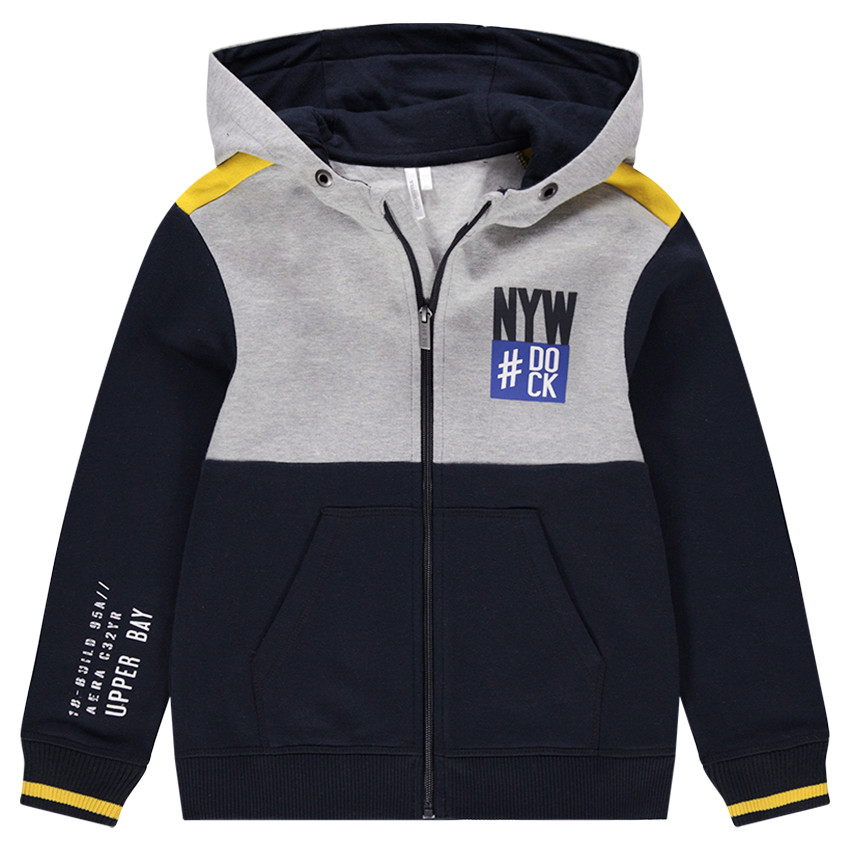 Junior - Gilet à capuche en molleton avec prints et poche kangourou 