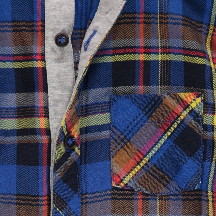 Chemise manches longues à carreaux avec poche 