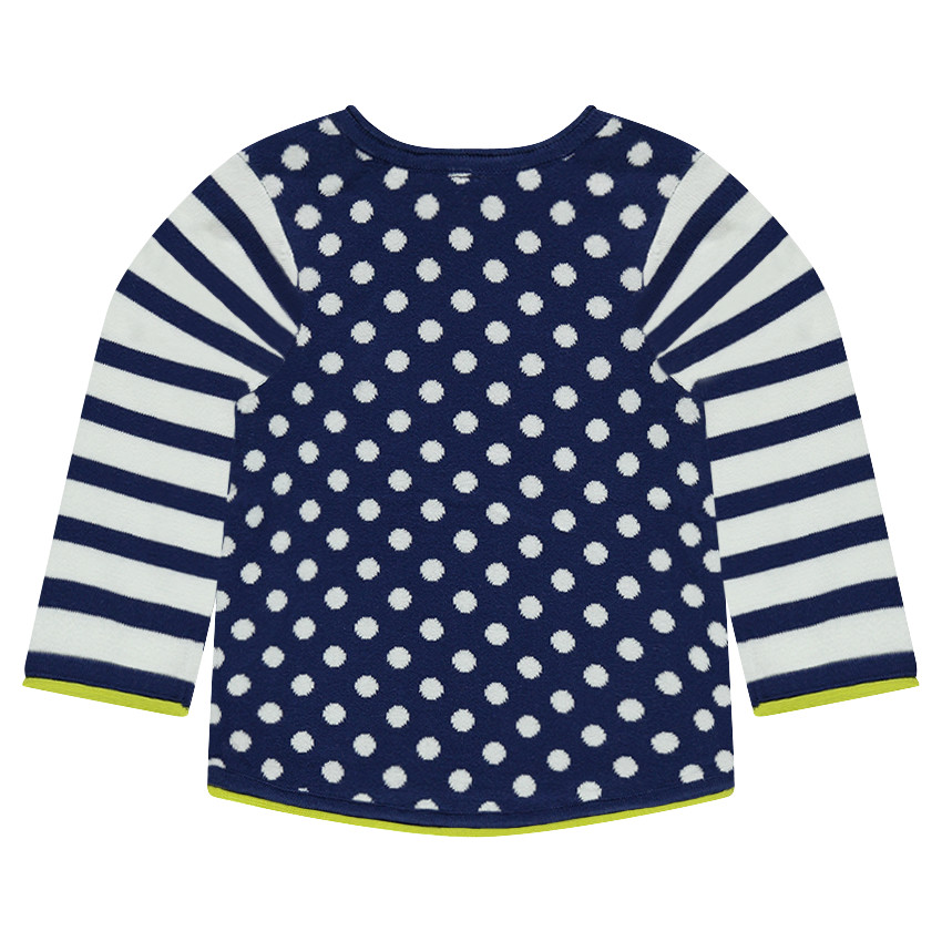 Pull en tricot à pois et rayures en jacquard 