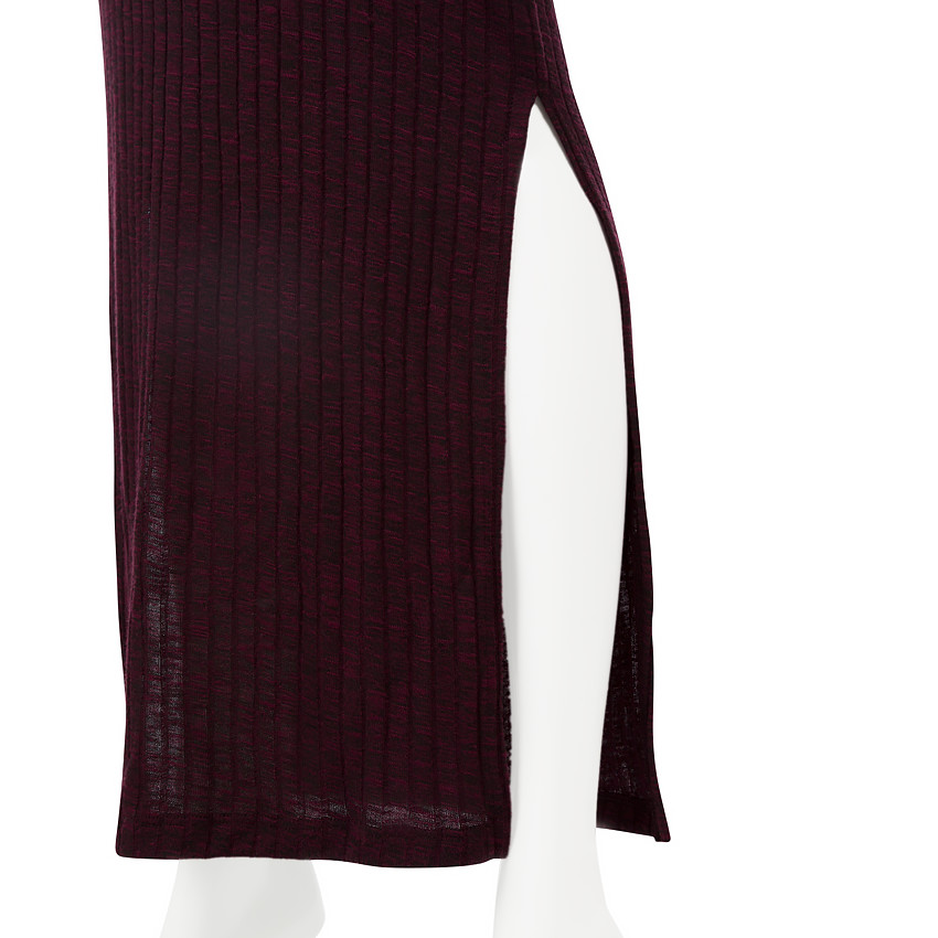 Robe longue de grossesse côtelée 