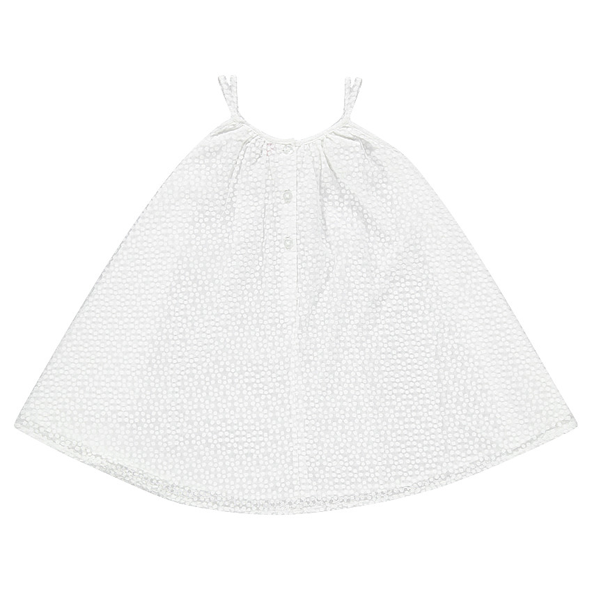 Robe à bretelles en tissu jacquard avec roses cousues 