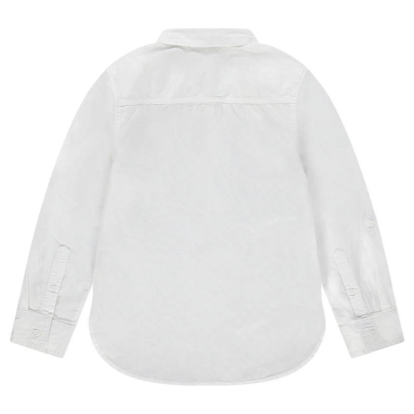 Junior - Chemise de cérémonie manches longues blanche en coton 
