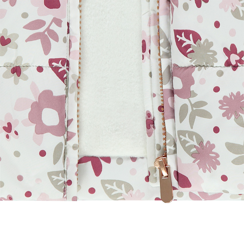 Doudoune sans manches matelassée imprimée all-over doublée sherpa fine 