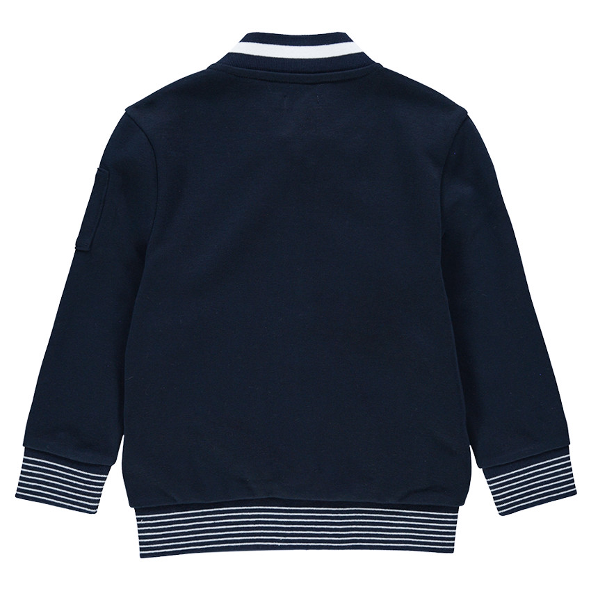 Gilet en molleton style teddy avec requin brodé et poches zippées 