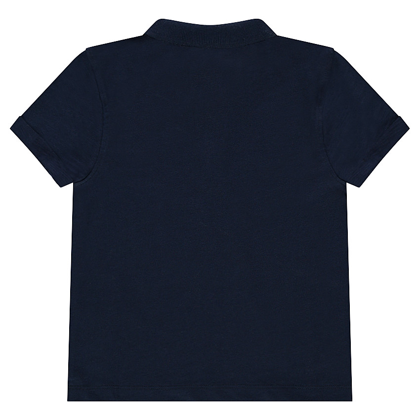 Polo uni en jersey slub avec logo printé 