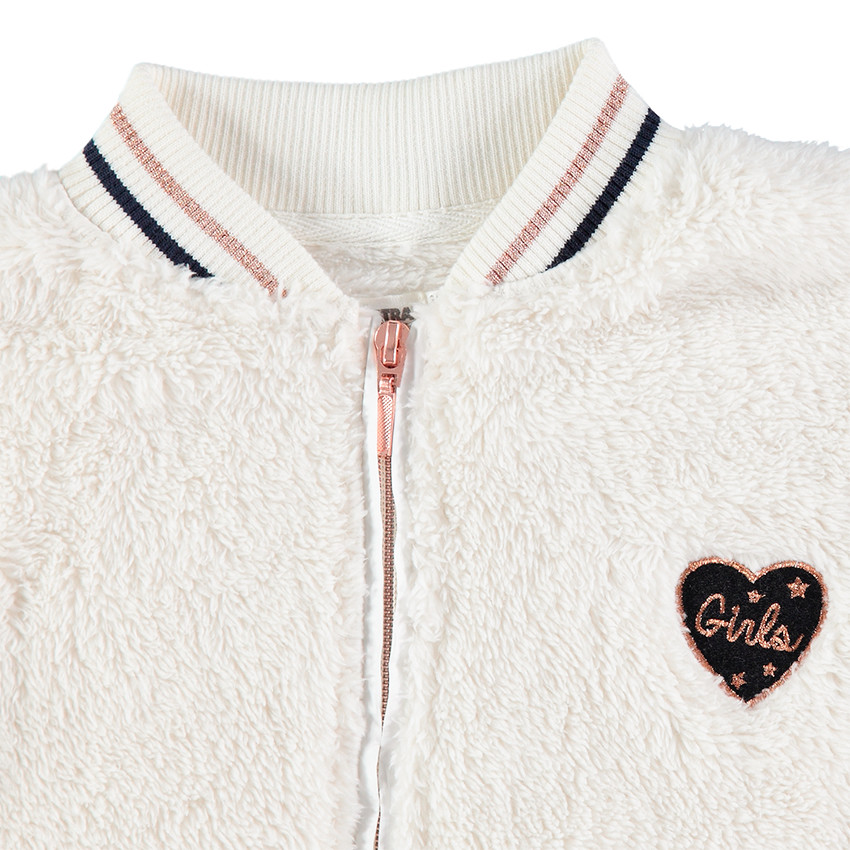 Blouson en fausse fourrure avec finitions esprit sportswear 