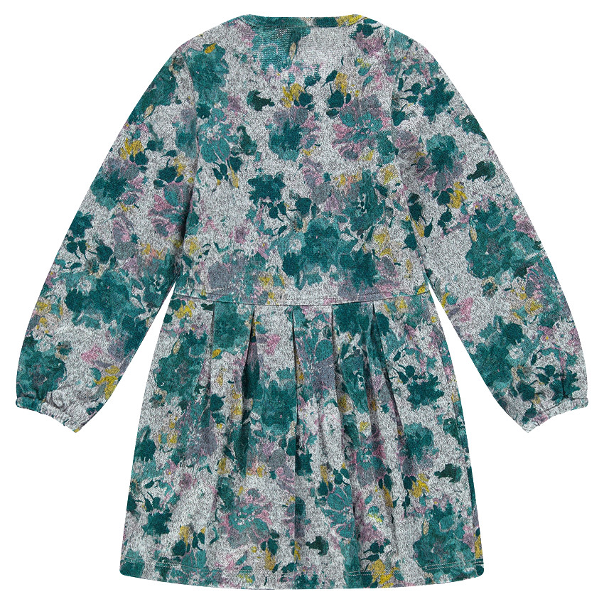 Robe en maille fantaisie imprimée fleurs 