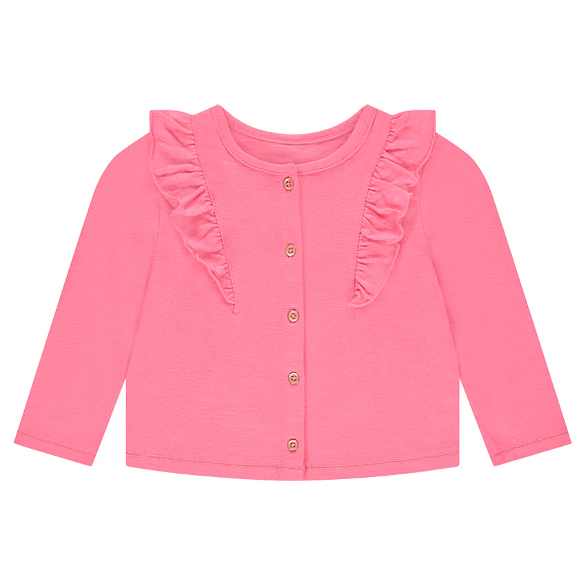 Gilet molleton uni à volants 