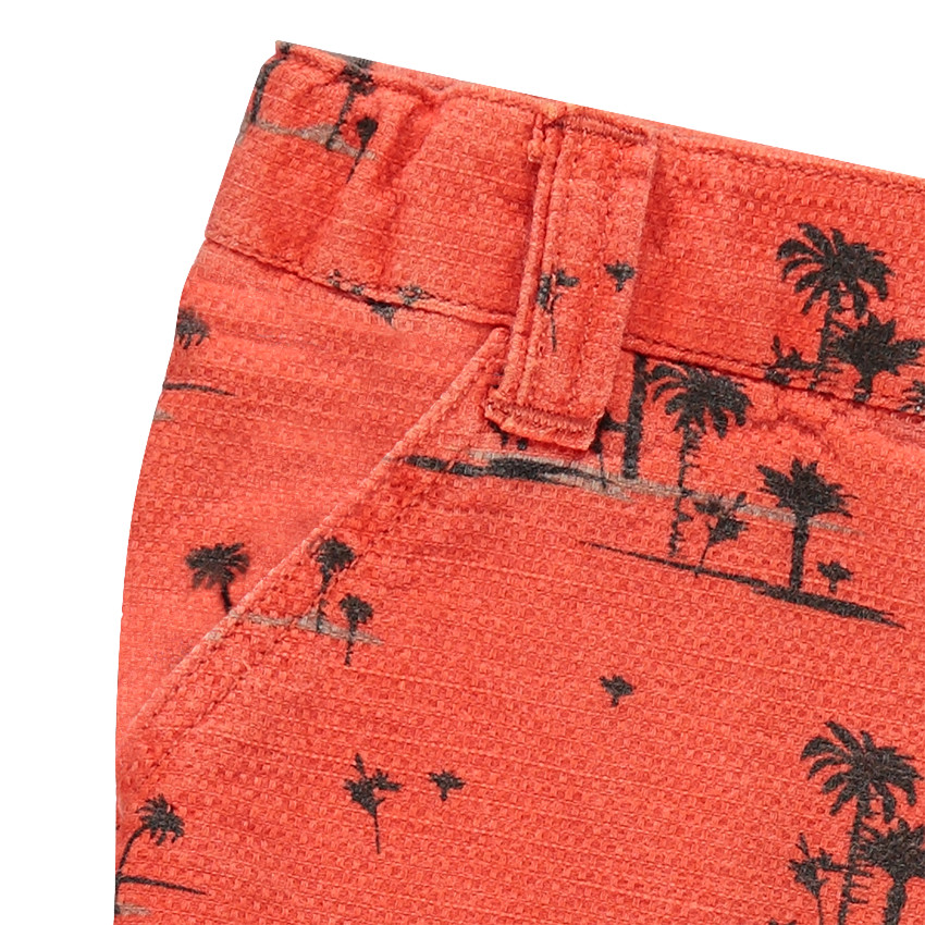 Bermuda en coton fantaisie avec palmiers printés 