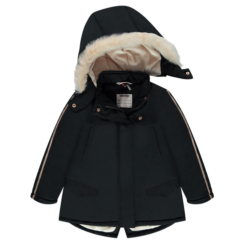 Parka longue doublée sherpa avec capuche amovible 
