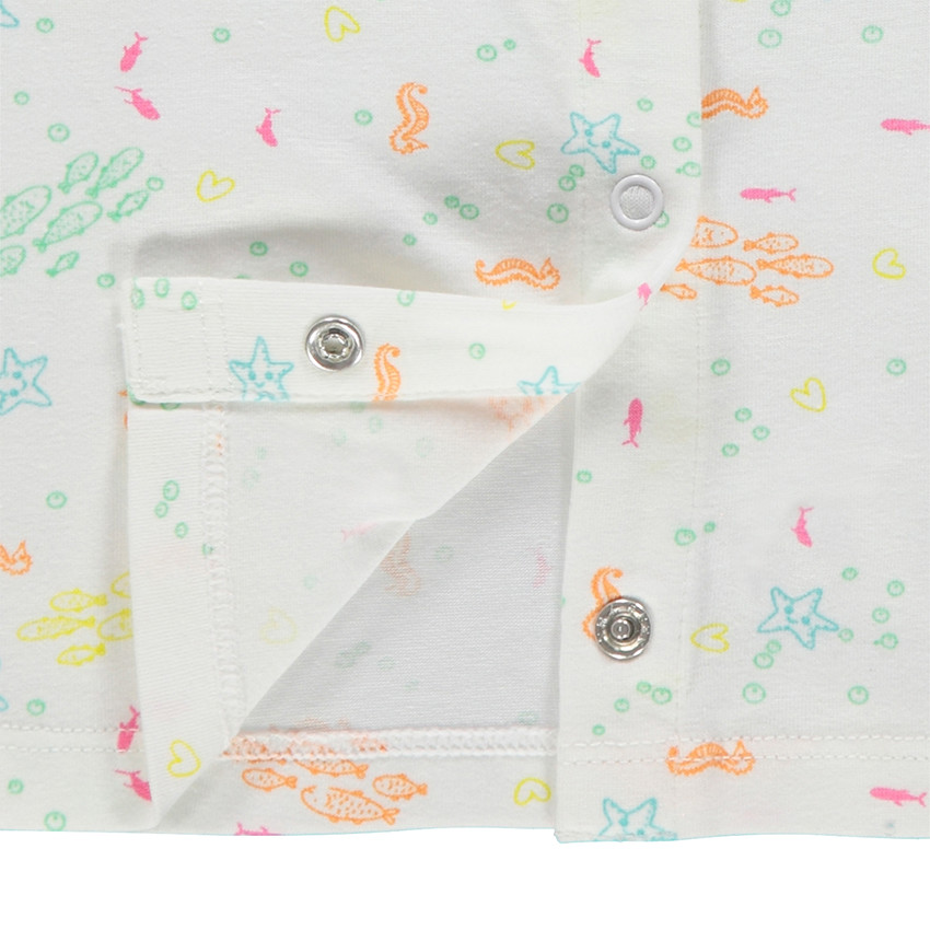 Tee-shirt manches courtes avec poissons imprimés all-over 