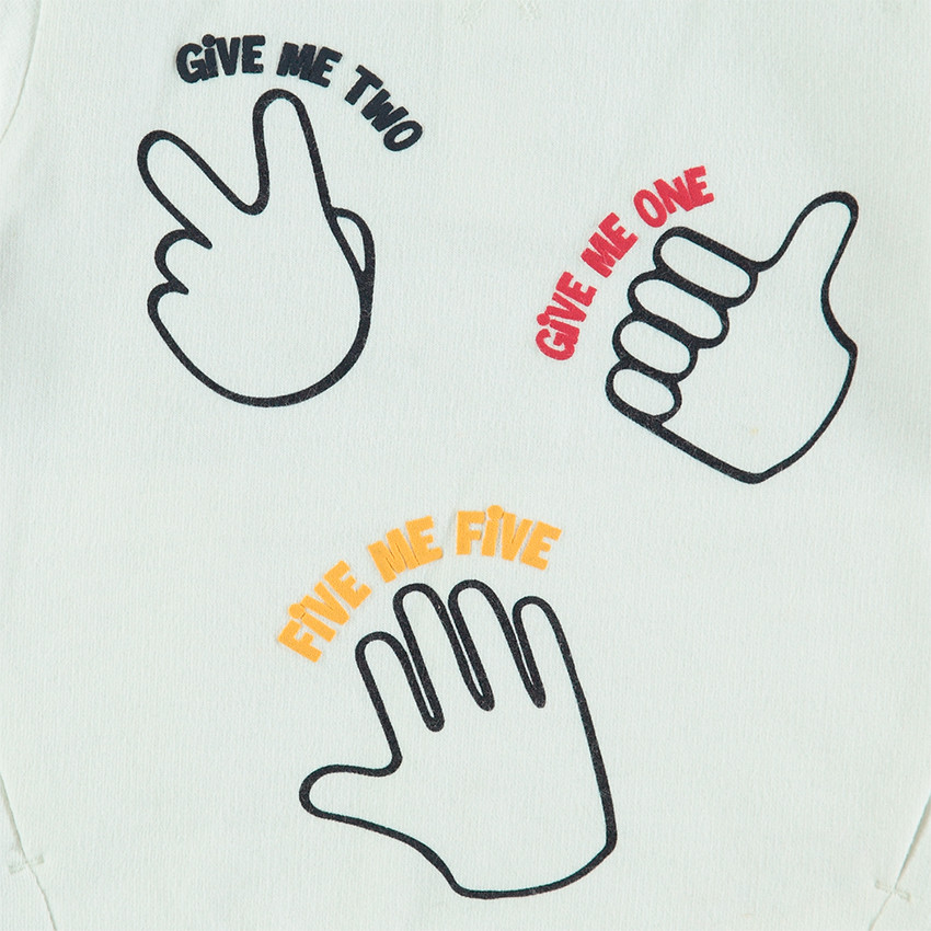 Sweat en molleton avec mains et messages printés  