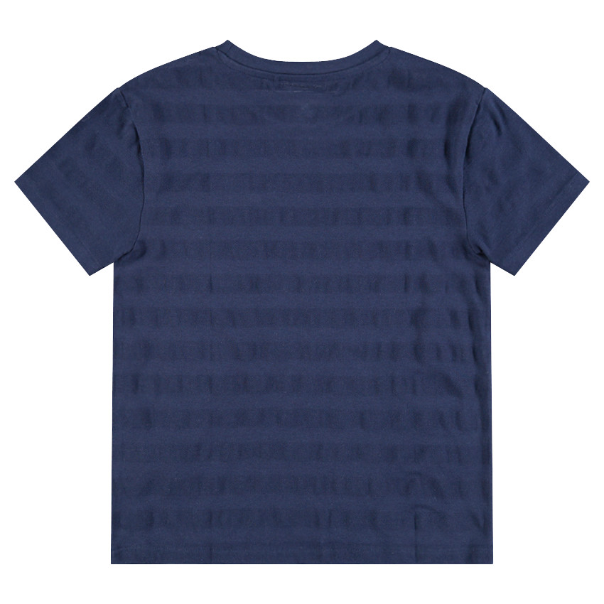 Tee-shirt manches courtes avec effet de rayures et poche 