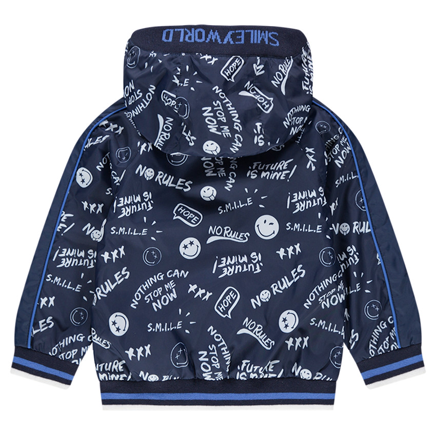 Coupe-vent doublé chambray avec Smiley printé all-over 