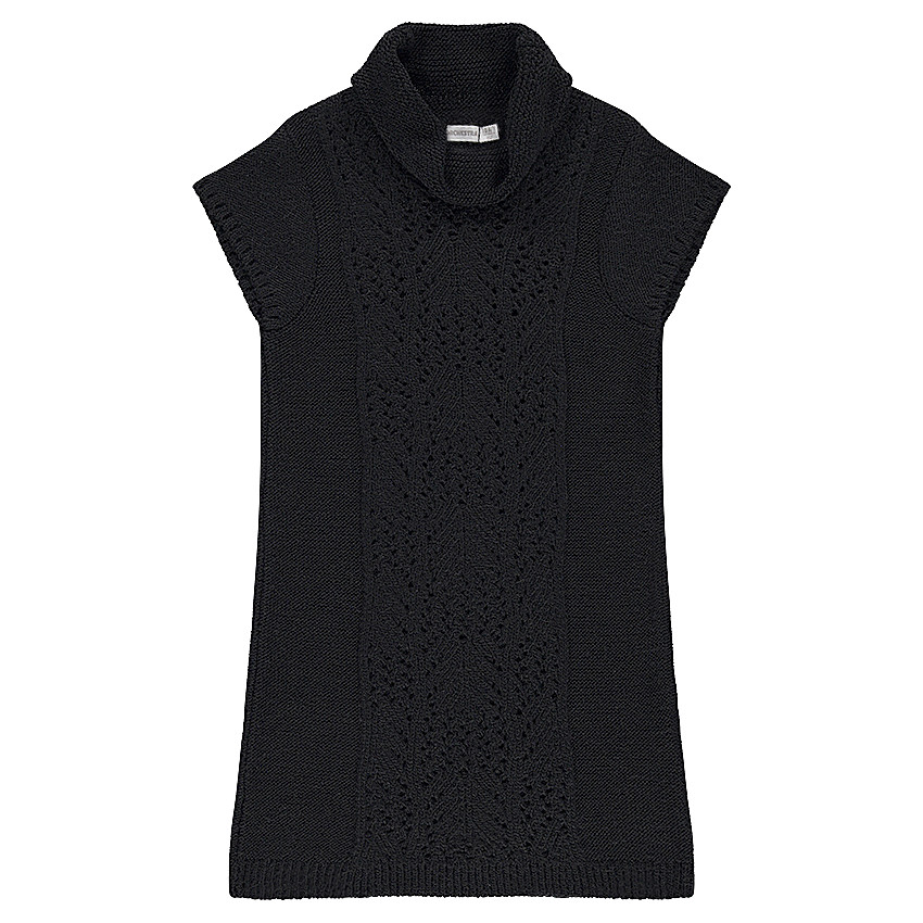 Junior - Robe manches courtes en tricot avec col roulé 