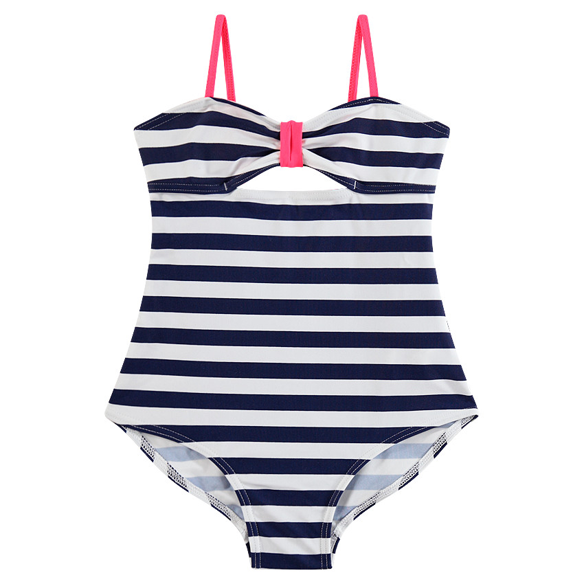 Junior - Maillot de bain 1 pièce ajouré avec bretelles contrastées 