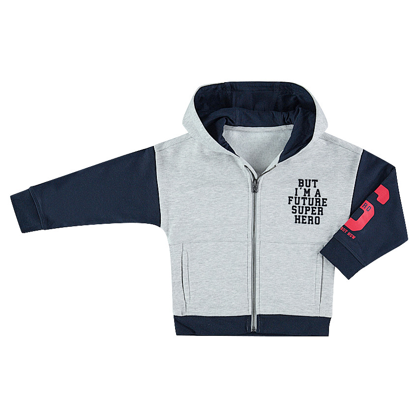 Gilet à capuche en molleton avec textes printés 