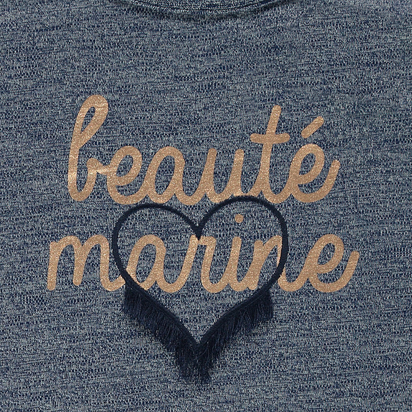 Tunique à manches 3/4 évasées et message en foil doré printé 