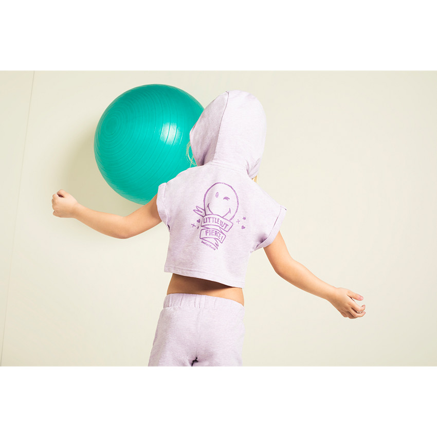 Gilet court en molleton avec badges et print Smiley 