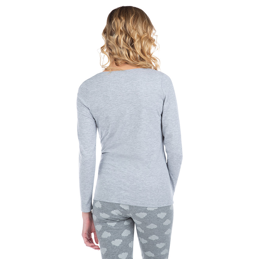 Tee-shirt manches longues homewear avec message printé 