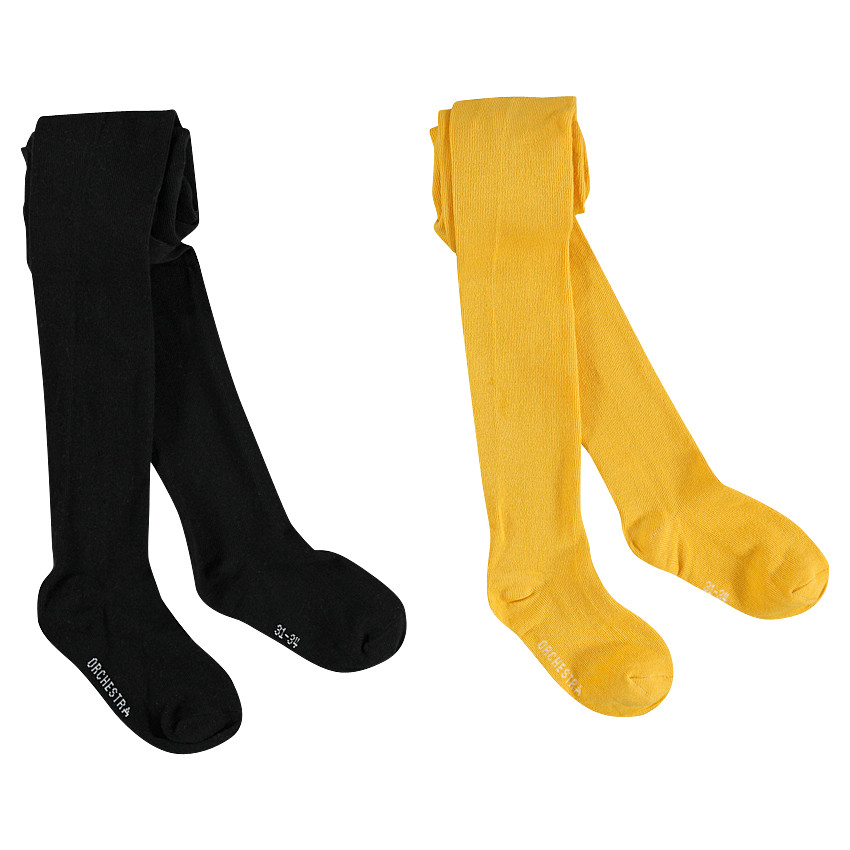 Lot de 2 collants épais unis 