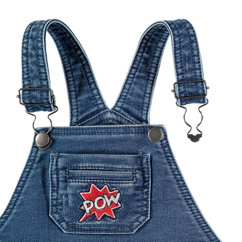 Salopette courte en jeans avec badges brodés Marvel Spiderman 