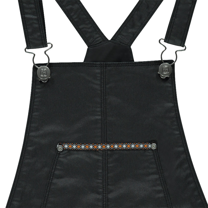 Junior - Robe salopette en twill enduit 