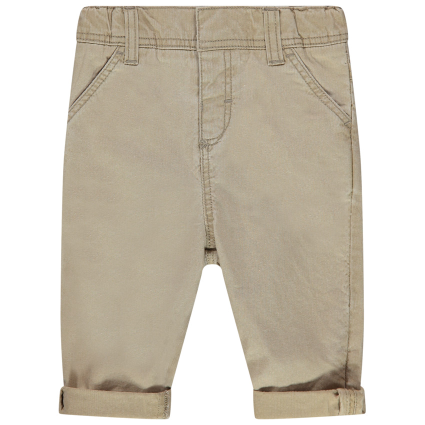 Pantalon beige effet used à poches italiennes 
