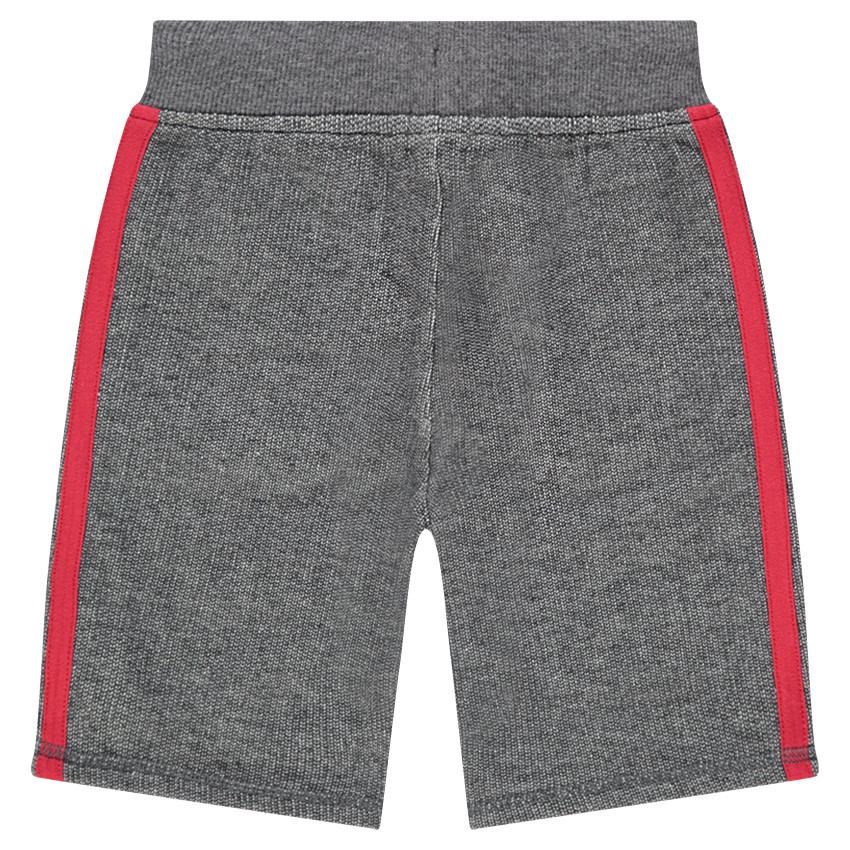 Bermuda en molleton fantaisie avec bandes appliquées 