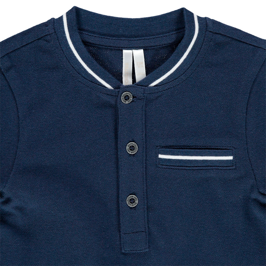 Polo manches courtes en coton bio à rayure contrastée 