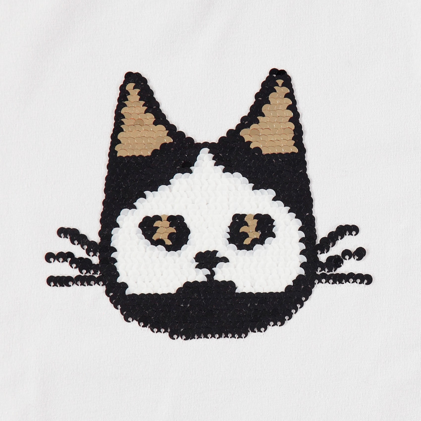 T-shirt manches longues en jersey avec motif en sequins 