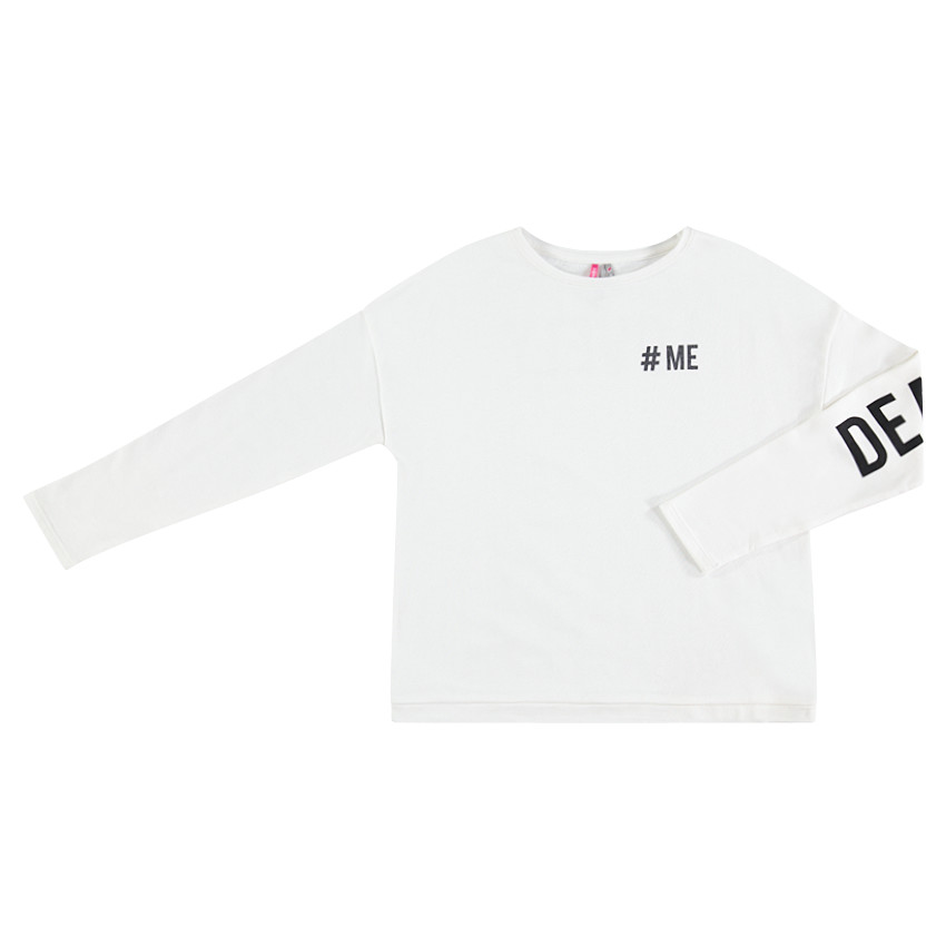 Tee-shirt manches longues en jersey avec messages printés 