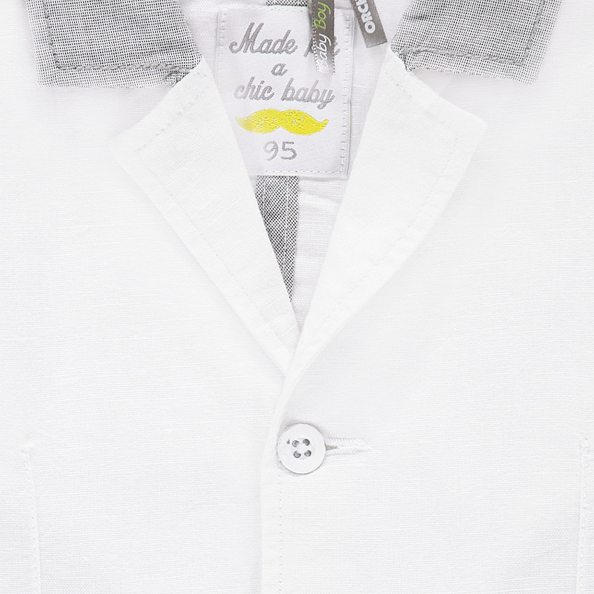 Blazer en lin avec col contrasté 