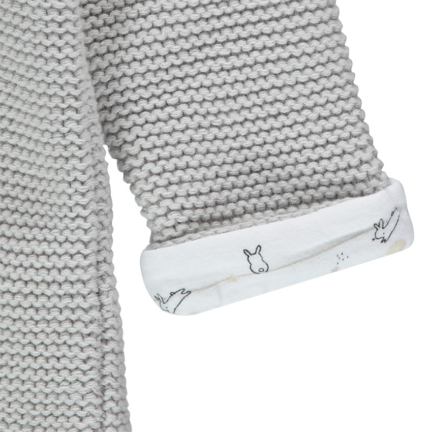 Gilet à capuche en tricot doublé de jersey imprimé all-over 