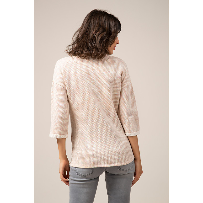 Sweat de grossesse en maille fantaisie avec boutonnage sur le devant 